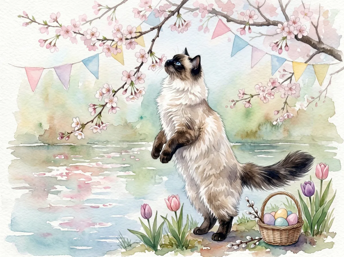 Ragdoll watercolor calendar month 4